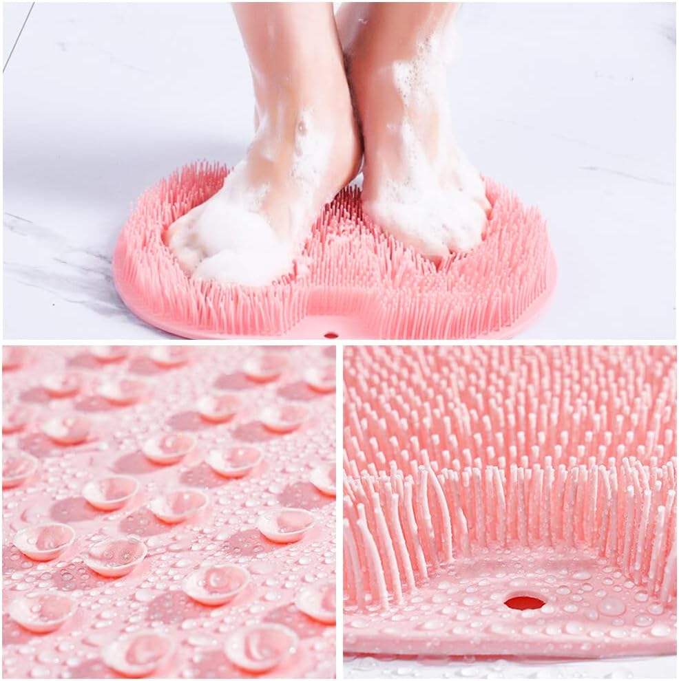 Silicone Foot and Back Scrubber  – Shower Massage Pad & Exfoliating Brush