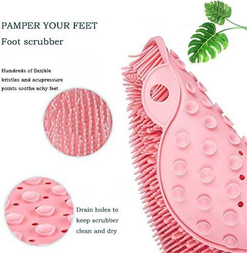 Silicone Foot and Back Scrubber  – Shower Massage Pad & Exfoliating Brush