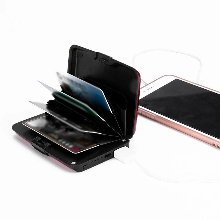 Portable Card Holder Wallet with Built-in Power Bank