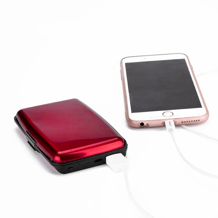 Portable Card Holder Wallet with Built-in Power Bank